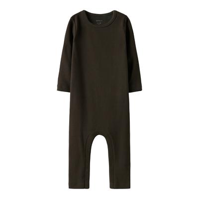 Body NAME IT "NBNNAKAL LS SUIT NOOS", Baby, Gr. 92, N-Gr, delicioso, Sweatware, Obermaterial: 95% Baumwolle, 5% Elasthan, unifarben, casual, regular fit, Rundhals, Langarm, Bodies Image