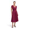 Cocktailkleid VERA MONT "Vera Mont Damen Cocktailkleid im Glitzer-Look", Damen, Gr. 40, Normalgrößen, rot (rot, grau), Netz, Obermaterial: 100% Polyester. Futter: 100% Polyester., elegant, ausgestellt kurz, V-Ausschnitt, Halbarm, Kleider, Stoff