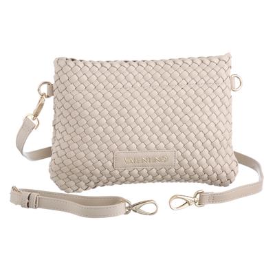 Umhängetasche VALENTINO BAGS "POCHETTE SHANTEL", Damen, Gr. B/H/T: 26cm x 18cm x 1,5cm, beige (ecru), Polyurethan, Taschen, Schultertasche, Mini Bag, Handtasche Damen mit Handschlaufe