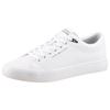 Sneaker TOMMY HILFIGER "TH HI VULC CORE LOW LTH II ESS", Herren, Gr. 44, weiß, Lederimitat, unifarben, sportlich, Schuhe, Freizeitschuh, Halbschuh, Schnürer in schmaler Form