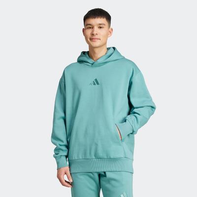 Kapuzensweatshirt ADIDAS SPORTSWEAR "M A SZN FL HD", Herren, Gr. L, powder teal, Obermaterial: 70% Baumwolle, 30% Polyester, sportlich, Sweatshirts, weiches Fleecematerial Image