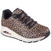 Sneaker SKECHERS "UNO-KAT-NEATO", Damen, Gr. 39, braun (braun, leo), Lederimitat, animal-print, sportlich, Schuhe, Leo Sneaker, Schnürschuh mit Air-Cooled Memory Foam