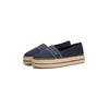 Espadrille TOMMY HILFIGER "DENIM PLATFORM ESPADRILLE", Damen, Gr. 38, blau (dunkelblau), Baumwolle, casual, Schuhe, Plateau, Slipper, Schlupfschuh, Bequemschuh mit Bastbezug am Plateau