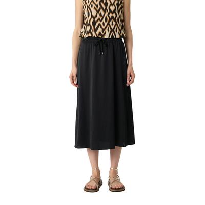 A-Linien-Rock COMMA, Damen, Gr. 42, schwarz, Web, Obermaterial: 100% Polyester, unifarben, casual, normal lang, Röcke, mit elatstischem Bund und Kordelzug Image