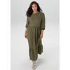 Jerseykleid ANISTON PLUS, Damen, Gr. 52, N-Gr, grün (khaki), Cru00eape, Obermaterial: 98% Polyester, 2% Elasthan, Strukturmuster, modisch, figurumspielend knöchelfrei, Rundhals, Smokbündchen, Kleider, in trendiger Farbpalette - NEUE KOLLEKTION