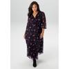 Midikleid ANISTON PLUS, Damen, Gr. 52, N-Gr, schwarz, rose, bordeaux, Mesh, Jersey, Obermaterial: 95% Polyester, 5% Elasthan. Futter: 100% Polyester, gemustert, Mesh, feminin, figurumspielend knöchelfrei, Kleider, In Mesh Qualität - NEUE KOLLEKTION