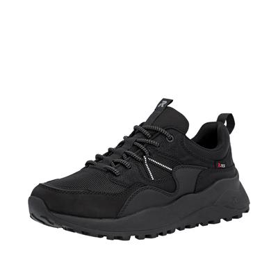 Sneaker RIEKER SPORT, Herren, Gr. 44, schwarz, Lederimitat, Textil, unifarben, sportlich, Schuhe, Outdoorschuh, Schnürschuh mit wasserabweisender TEX-Membran Image