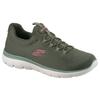 Slip-On Sneaker SKECHERS "SUMMITS-SUMMER BLUSH", Damen, Gr. 40, grün (olivgrün), Textil, kontrastfarbene Details, sportlich, Schuhe, Arbeitsschuh, Freizeitschuh, Slipper mit Memory Foam, Topseller