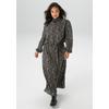 Druckkleid ANISTON PLUS, Damen, Gr. 54, N-Gr, schwarz (schwarz, beige), Web, Obermaterial: 100% Viskose, gemustert, modisch, figurumspielend knöchellang, Langarm gesmokt mit Gummizug, Kleider, mit gesmoktem Stehtkragen - NEUE KOLLEKTION