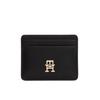 Kartenetui TOMMY HILFIGER "TH FEMININE CC HOLDER", schwarz, Lederimitat, unifarben, elegant, Kleinlederwaren, Portemonnai, Geldbörse mit edlem TH-Schmuckelement