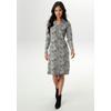 Jerseykleid ANISTON SELECTED, Damen, Gr. 48, N-Gr, schwarz-weiß (schwarz, sanftes weiß), Jersey, Obermaterial: 67% Polyester, 31% Viskose, 2% Elasthan, Jacquardmuster, gemustert, modisch, figurumspielend knieumspielend, V-Ausschnitt, Langarm,...