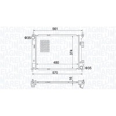 Magneti Marelli Kühler, Motorkühlung [Hersteller-Nr. 350213204500] für Hyundai, Kia Image