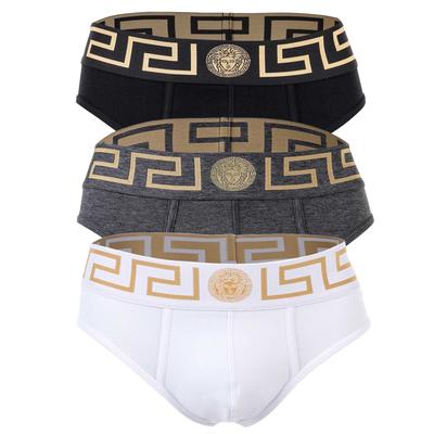 Versace Underpants Tri-Pack Jersey Topeka Bi-Stretch Cotton Organic New Logo Brief Image