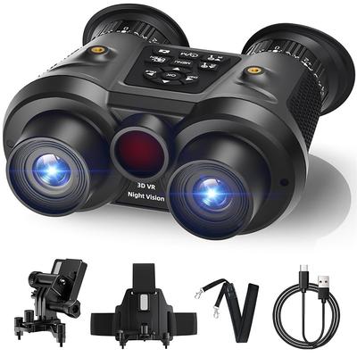 3D VR Ultra HD Night Vision Binoculars for Adults - 8K Auto Wake Infrared Rechargeable via USB 6X Optical Zoom Large 25mm Objective Lens Ideal for Wildlife Observation Outdoor Advent