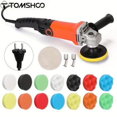 TEMU Tomshoo 1200w Adjustable Electric Polisher Waxing Machine Automobile Furniture Polishing Tool Image