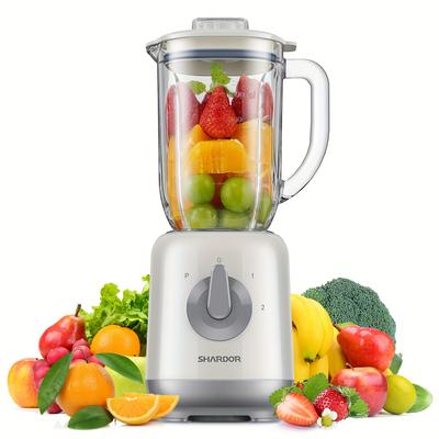 TEMU Shardor Juicer Blender 700w Jar Smoothie Maker Juicer With 6 Steel Blade, 1l Glass Jug, 2 Speed & Function, Milkshake, Juice, Baby Food And Vegetable Drinks, Juicer Machine Image