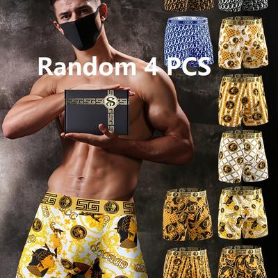 TEMU 4pcs Men' Swim Trunks - Breathable, Comfortable Nylon With Stretch & Non-transparent - All Image