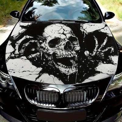 TEMU Of : The Of A Skeletal Wall Cracking; Vehicle Vinyl Wraps, Hood Graphics In Vinyl, Vehicle Decals Image