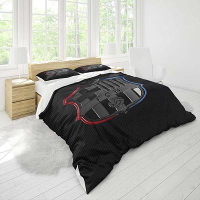 TEMU 3pcs Barcelona Football Art Theme Printed Bedding Set, Soft Duvet Cover And 2 Pillowcases, Suitable For All , For Home Bedroom And , & Party Gift. 1 Duvet Cover + 2 Pillowcases Without Inserts Image