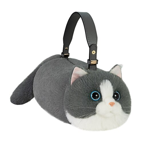 Giocattolo di peluche per gatti simulato borsa a spalla borsa giocattolo per bambini giocattolo in peluche tricolore regalo di Natale