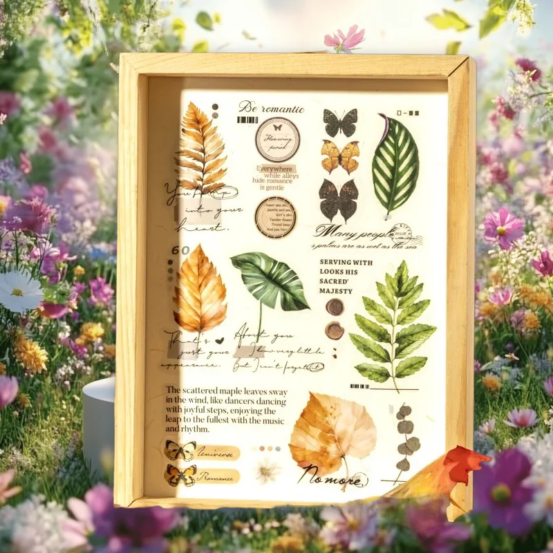 25-teilige romantische Blatt-PET-Aufkleber, Gedichte für Blätter, Serie für ästhetische Tagebücher Image