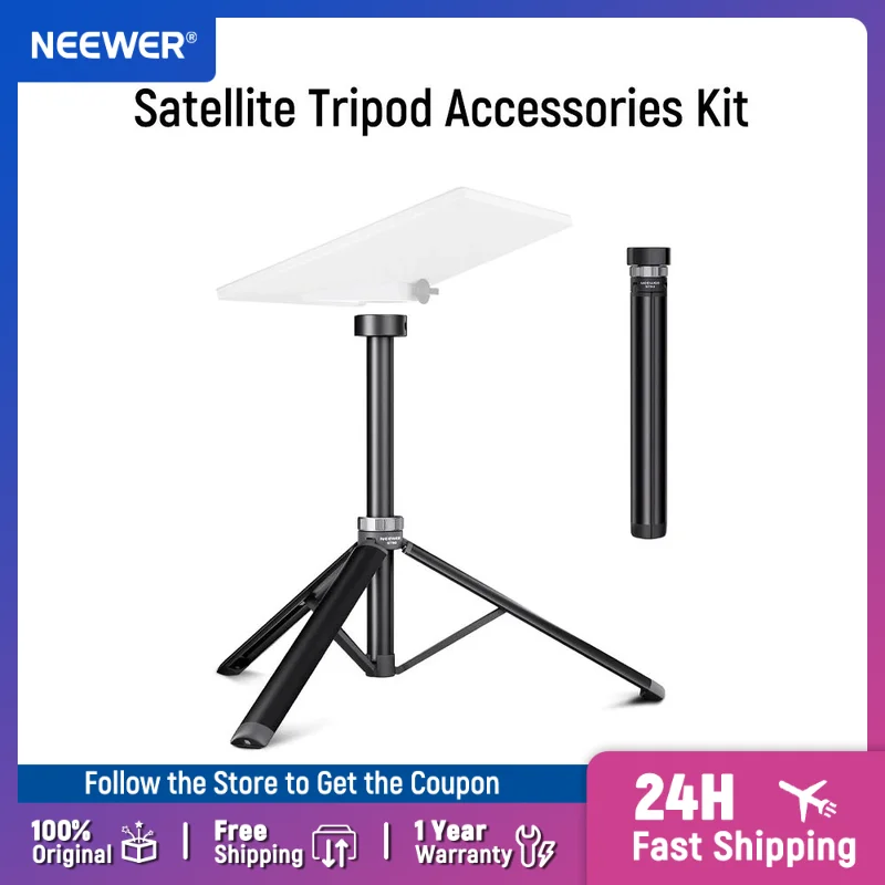 NEEWER Satellitenstativ-Zubehör-Set für Starlink Mini 14,2 Zoll tragbarer Aluminiumständer 1/4 Zoll auf 3/8 Zoll Rohrmontage-Adapter