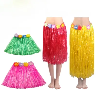 1 Stück hawaiianische Luau Hula Grasröcke tropisches Kleid Sommerkostüm für Frauen Mädchen Image