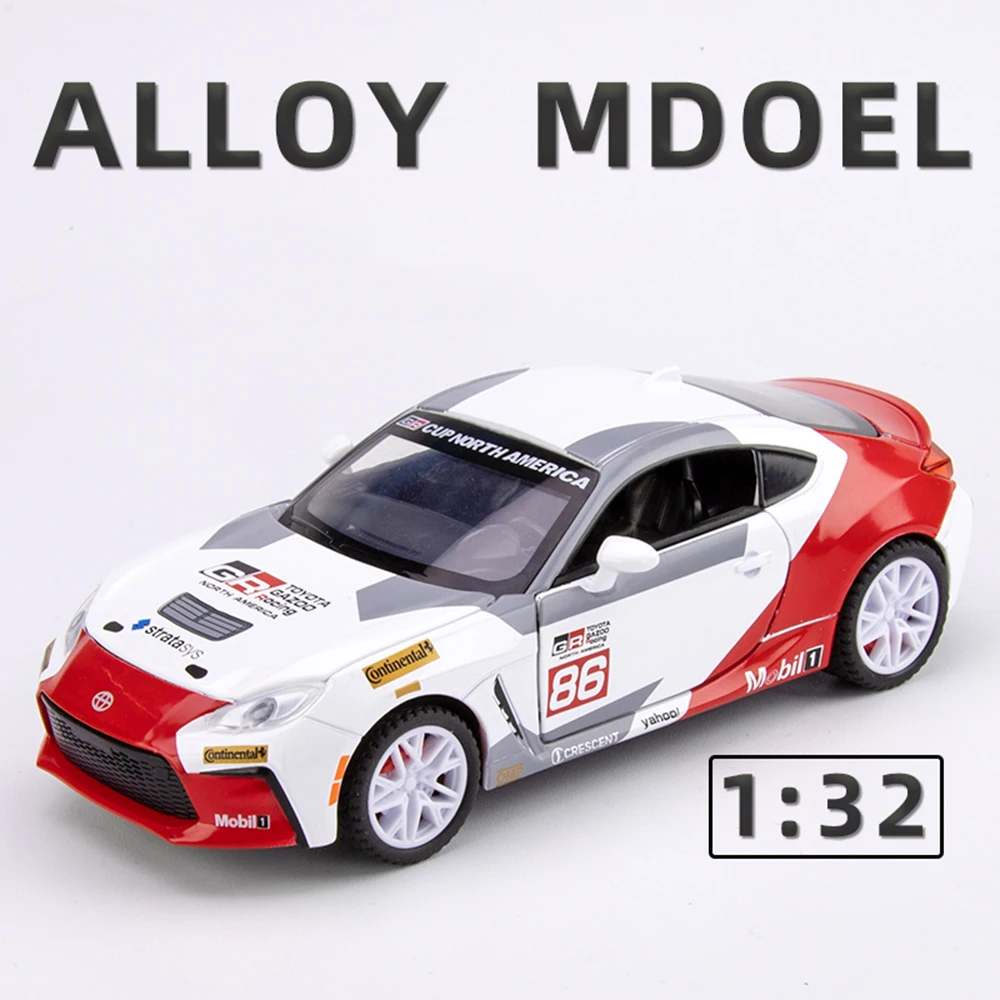 1:32 GR86 SUPRA Modell Spielzeug Legierung Druckguss Miniatur Auto 4 Türen Geöffnet Sound Licht Zurückziehen Gummi Reifen Sammeln Hobbys Geschenk