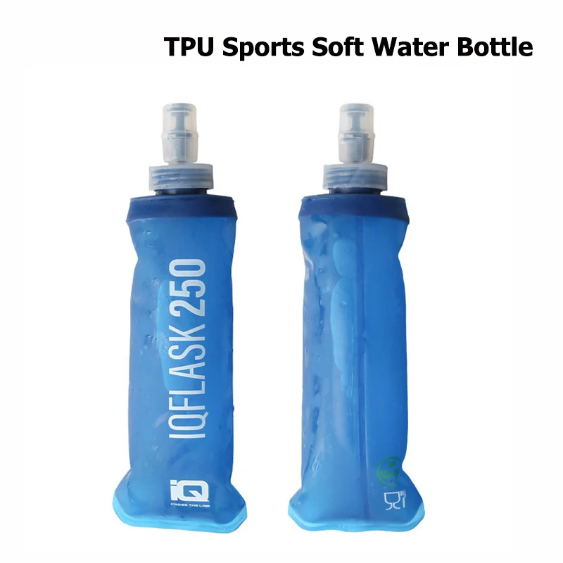 Bottiglia d'acqua pieghevole da 250 ml/500 ml Boccetta morbida Bottiglia d'acqua sportiva Borsa d'acqua Bottiglia d'acqua pieghevole Corsa in campeggio Escursionismo