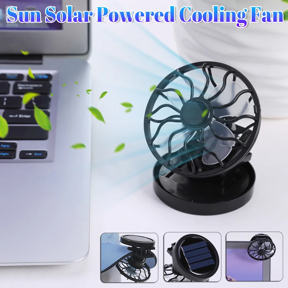 Mini Solar Powered Clip Fan Sommer Hut Kappe Clip Kühler Solar Energie Desktop Clamp Lüfter Ventilator Für Home Office Outdoor Image