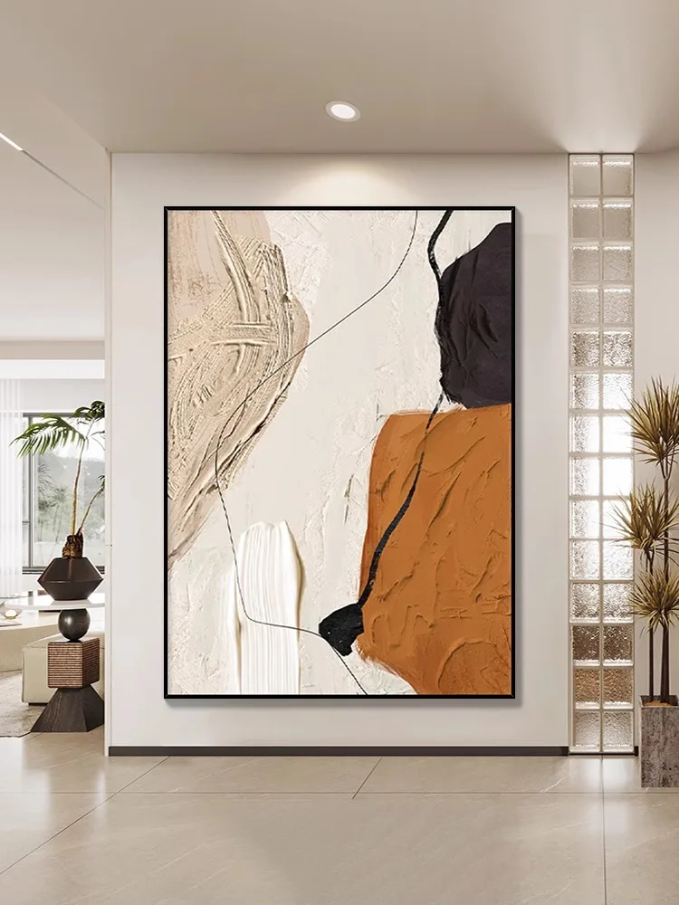 Handgemalte abstrakte Bilder, Ölgemälde, anpassbar auf Anfrage, moderne warme Farben auf Leinwand, Wohnzimmer, Schlafzimmer, Wandkunst Image