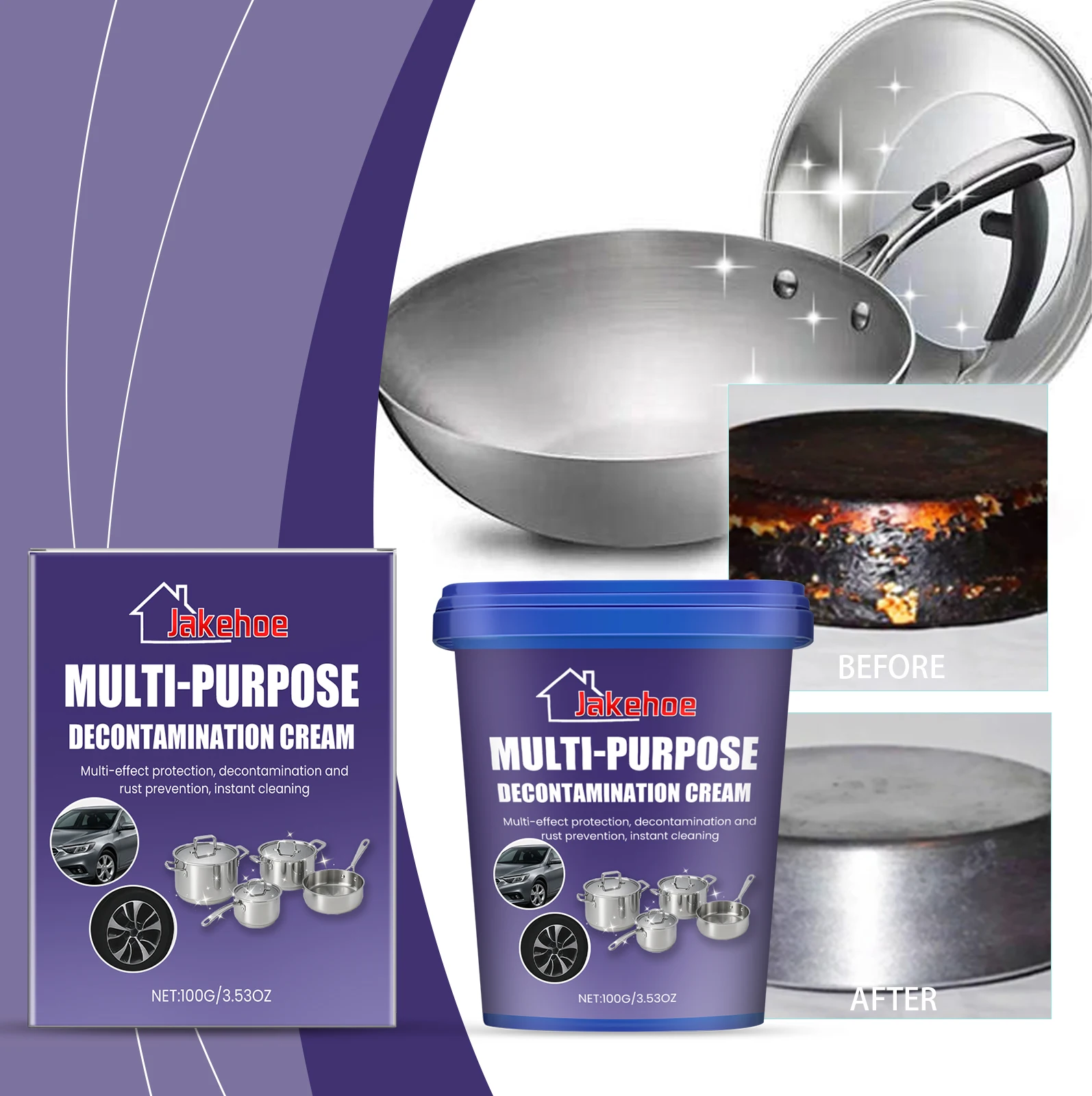 Küche Edelstahl Reinigung Paste Topf Boden Skala Reiniger Pan Rost Entferner Kochgeschirr Gasherd Schmutz Haushalt Küche Werkzeug Image