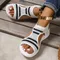 Summer New Sandals Women's Fashion Round Head Open Toe Mesh Cloth Breathable Soft Sole Anti-slip Wear-resistant Flat Shoes