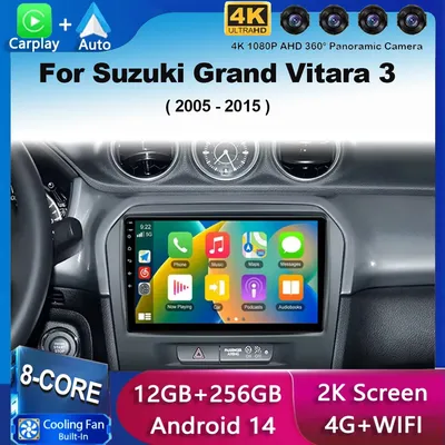 Android 14 Carplay Auto WIFI+4G For Suzuki Vitara 4 2017 2018 2019 2020 2021 2022 Car Radio Stereo