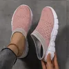 Frauen Frühling und Sommer neue große Größe Walking Freizeitschuhe halbe Schleppe atmungsaktive Loafer leichte Mode Damenschuhe