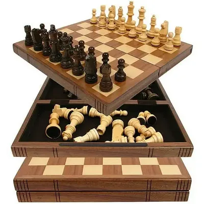 Juego de Ajedrez de Madera: Tablero de Ajedrez Plegable Portátil 12” con Almacenamiento y Cierre