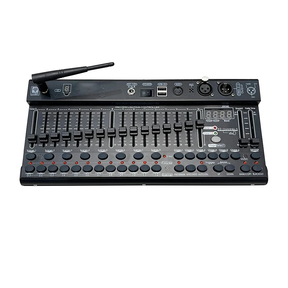 Nuovo 384 Dmx Controller Stage Light 512 Dmx Console Dj Luci da palco Fascio LED Par Illuminazione Controller Attrezzature