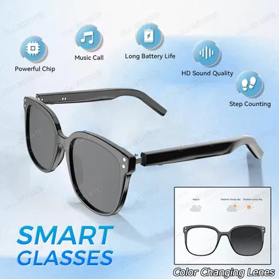 2025 Smart-Brille für Männer und Frauen, Farbwechselbrille, BT-Anruf, AI-Sprachassistent, Fernkamera, Musikwiedergabe, Smart-Touch-Steuerung Image
