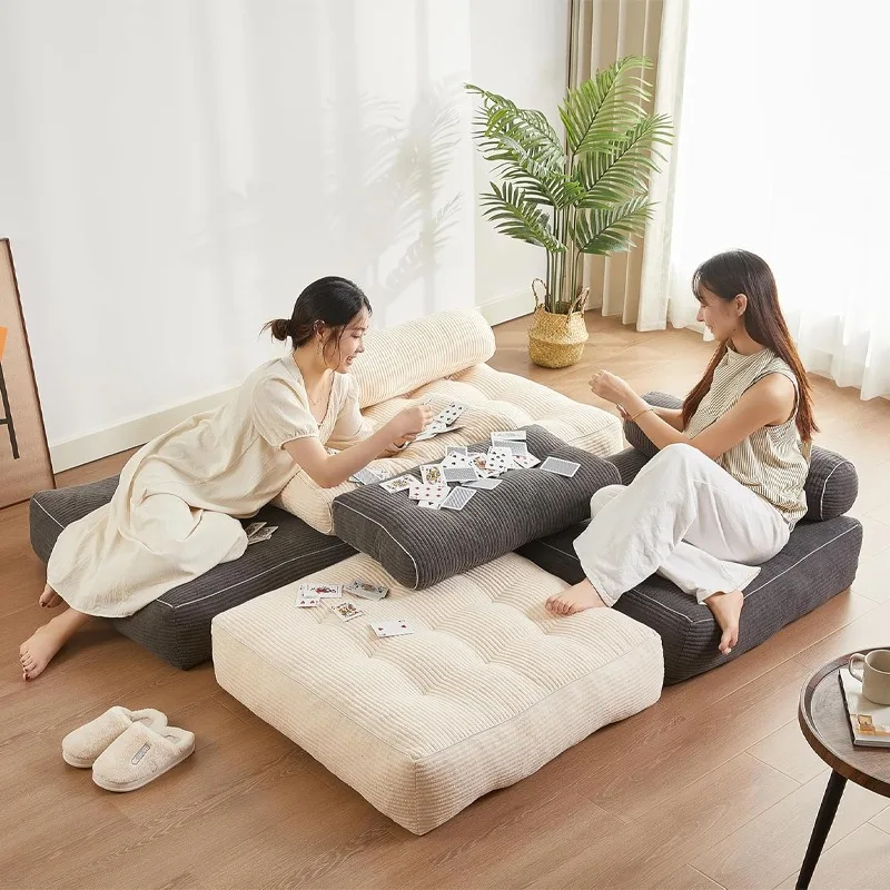 Cord-Tatami-Schlafsofa, ergonomisches Design, Schlafsofa, multifunktionale Einzelsofas, Wohnzimmer, bequeme Wohnmöbel Image