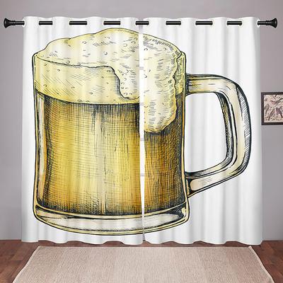 2 Panels Set Blackout Curtains Oktoberfest Design Thermal Insulated Curtains for Bedroom Living Room Modern Grommet Window Drapes Curtain Drapes