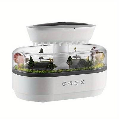 A USB Powered Colorful Glanet Cprack Design Flame Humidifier Cold Mist Pre FIlter Plastic Material Evaporative 36V Multifunctional Room T omantic And Soothing Atmosphere Creative Gift