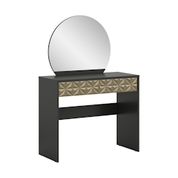 Ebuy24 Prisma Konsolentisch 1 Schublade 1 Spiegel schwarz, goldfarben. Image