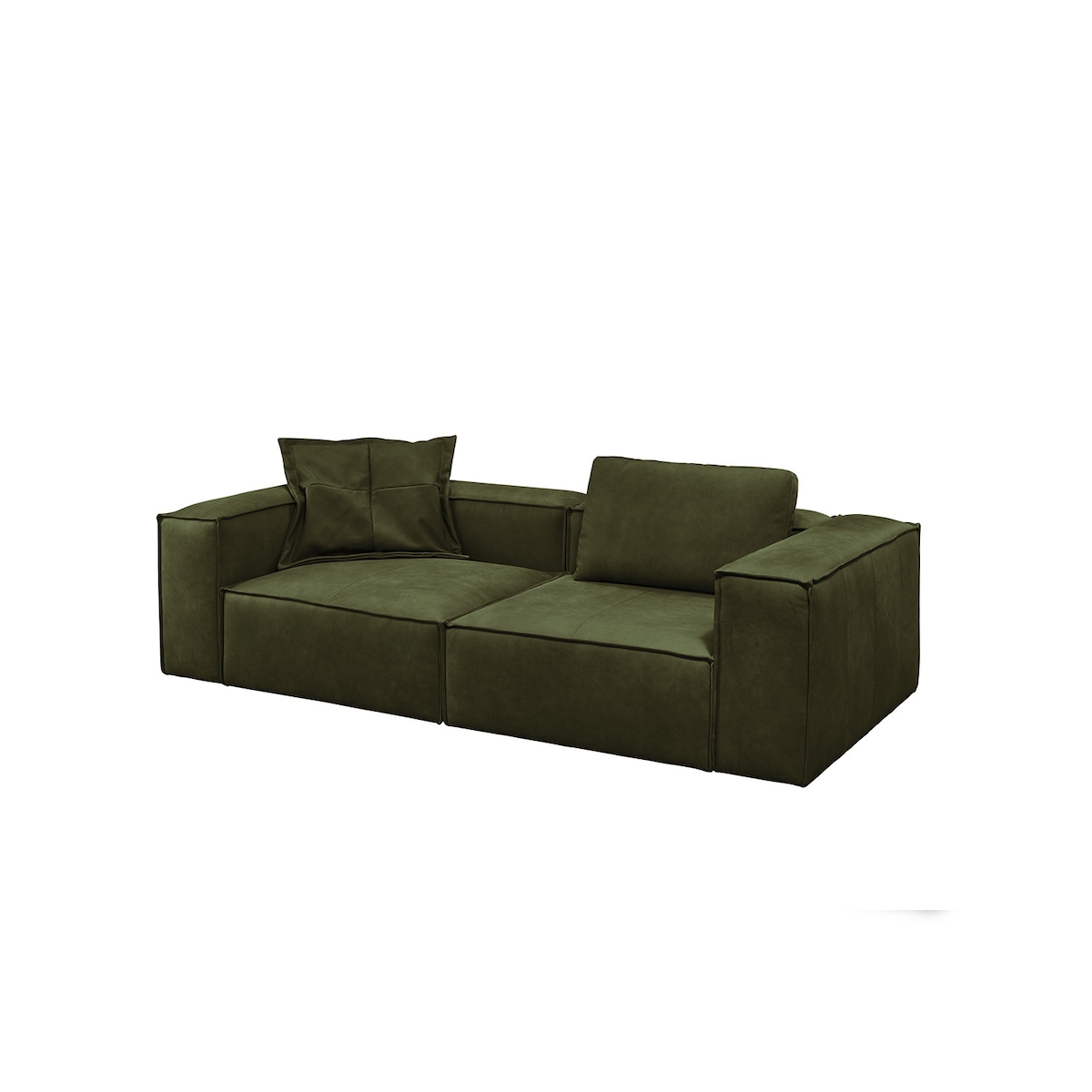 KAWOLA Sofa CARMO 3-Sitzer Leder olivgrün Image