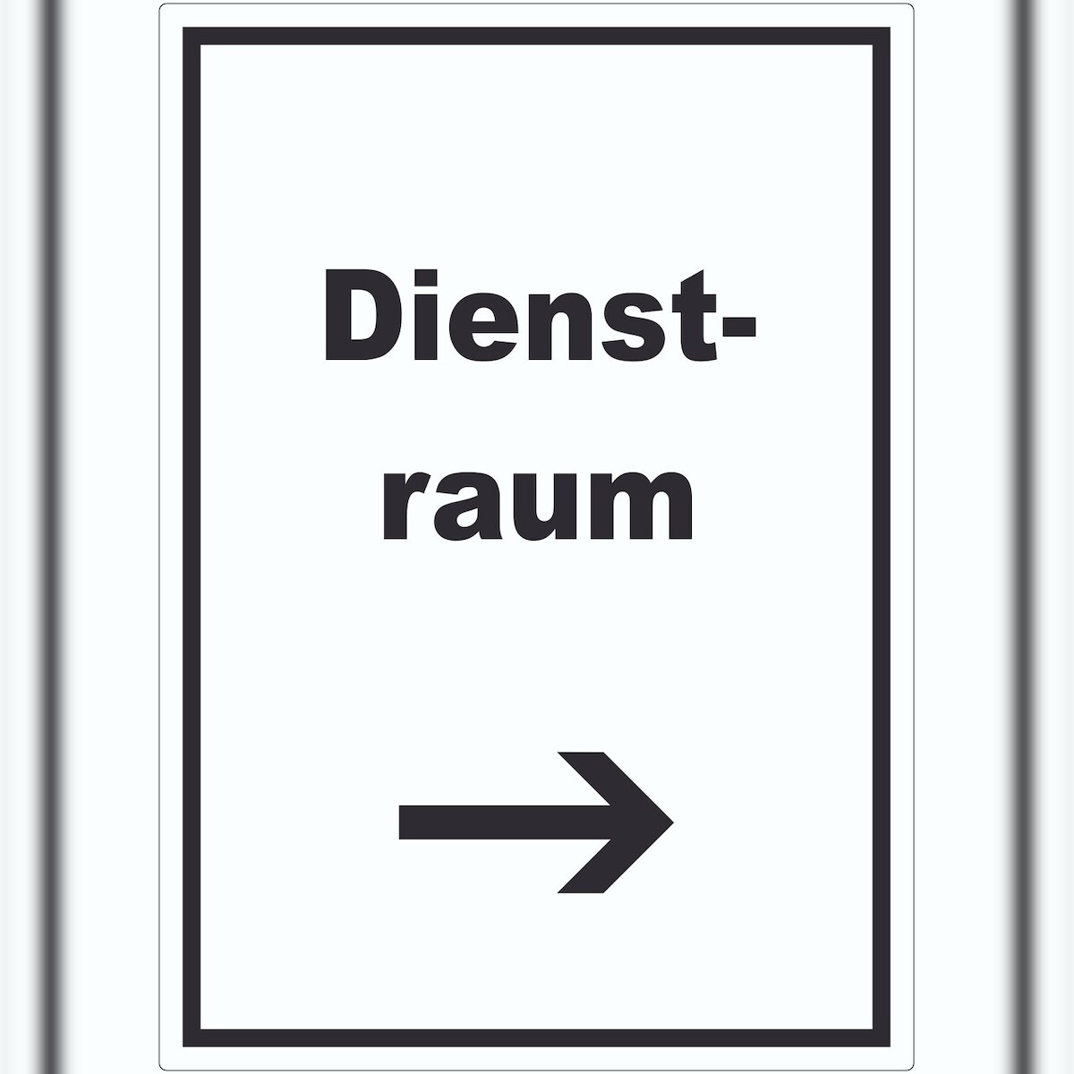 HB-Druck Dienstraum Aufkleber mit Text und Richtungspfeil rechts Büro hochkant A0 (841x1189mm) Image