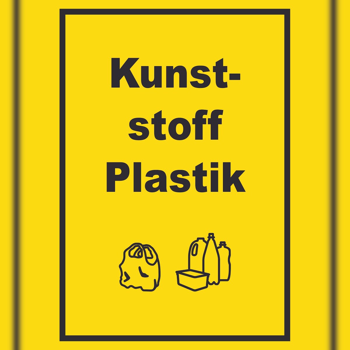 HB-Druck Kunststoff Plastik Mülltrennung Schild Text Symbol shopping bag hochkant A2 (420x594mm) Image
