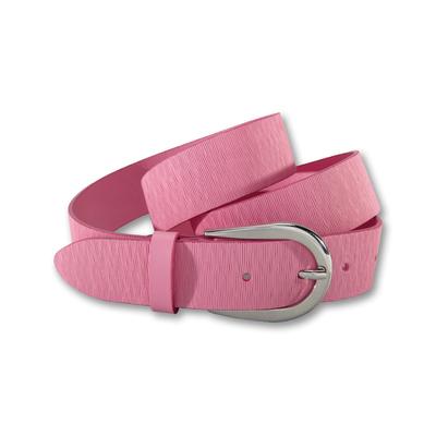 Ledergürtel SILBERGIFT, Damen, Gr. 80, pink (pink light), Rindsleder, modisch, Gürtel, Schraffiert, Silber-Hufeisenschließe Image