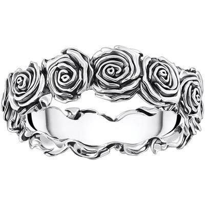 Fingerring THOMAS SABO "Ring Midnight Rose, TR2488-637-21-54-66" Gr. 60, silber (silberfarben), Fingerringe, Damen, 60, Silber 925 (Sterlingsilber), 5,5mm Image