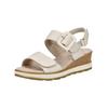 Keilsandalette CAPRICE "Caprice Sandalen Nubukleder", Damen, Gr. 37, weiß, Nubukleder, casual, Schuhe