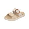 Pantolette REMONTE "Remonte Pantoletten Lederimitat", Damen, Gr. 38, braun (tan), Lederimitat, casual, Schuhe