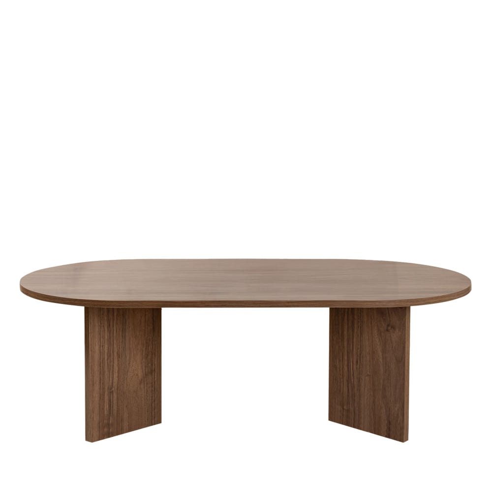 Table basse ovale en bois 119x60cm - Bois foncé